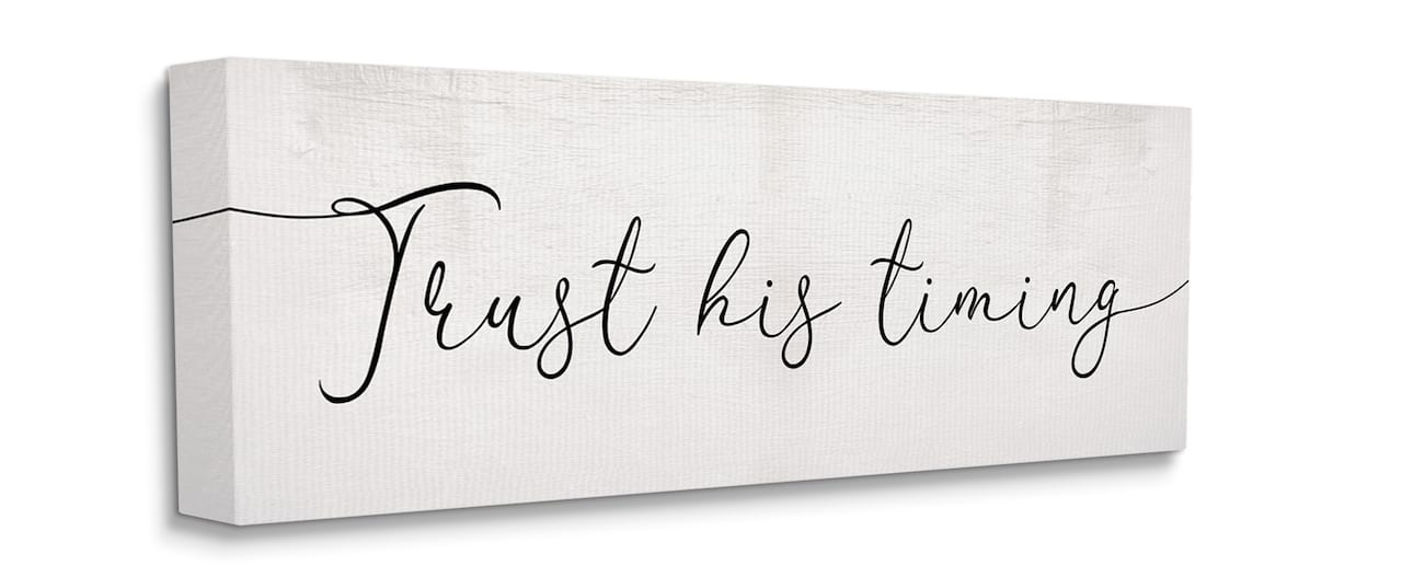 Stupell Industries Trust His Timing Religious Canvas Wall Art